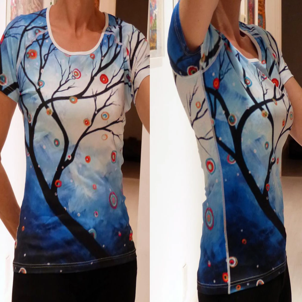 

FORUDESIGNS Women 3D Customize Pattern Female Summer Tops Elastic Soft T-shirt Feminine Animal Print Casual Short Sleeve T Shirt