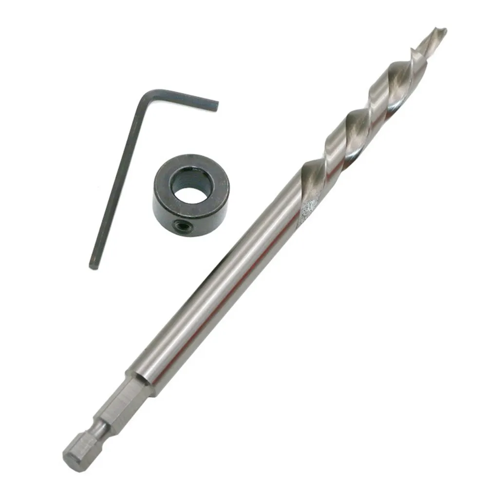 

1/4\\\" Hex Step Drill Bit 3/8\\\" (9.5mm) For Jig Manual Pocket Pilot Hole Woodworking Slant Hole Locator