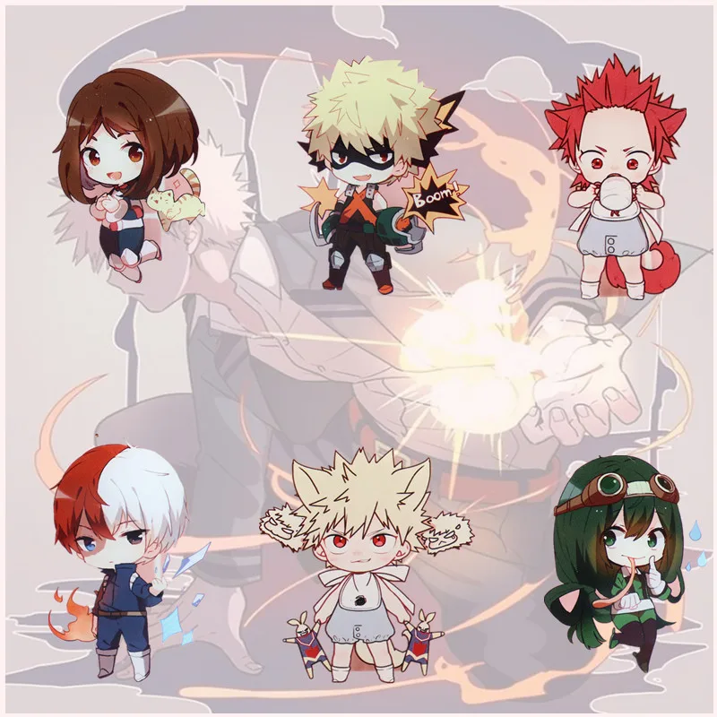 

Anime My Hero Academia Acrylic Key Chains Fashion Figure Uraraka Ochako Child Toy Keyring Scorch Frost Model Accessory Keychain