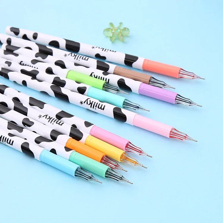 12 Colors/set Kawaii Stationery Milky Colored Gel Pens 0.38mm Diamond Needle Tip Cute Pen for Student School Office Supplies |