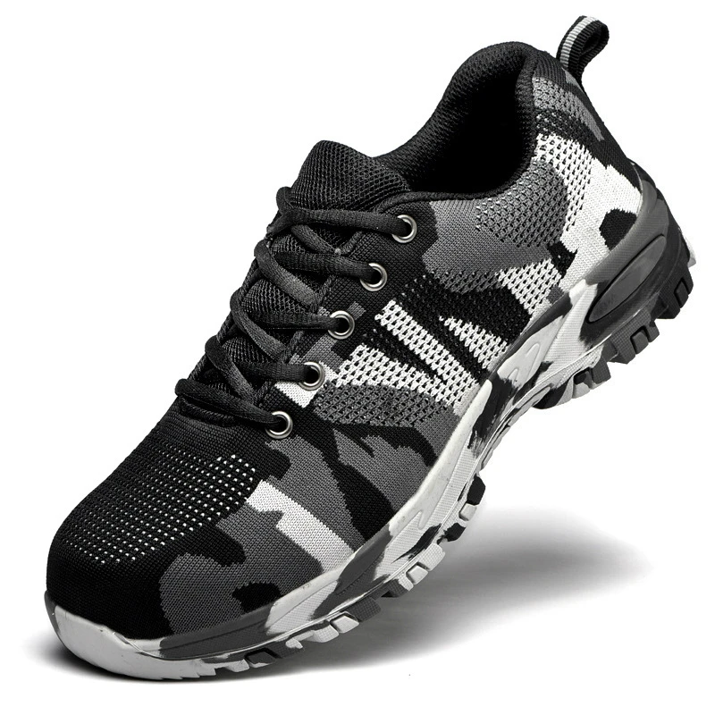 Мужские повседневные ботинки рабочие защитные со стальным носком камуфляжные