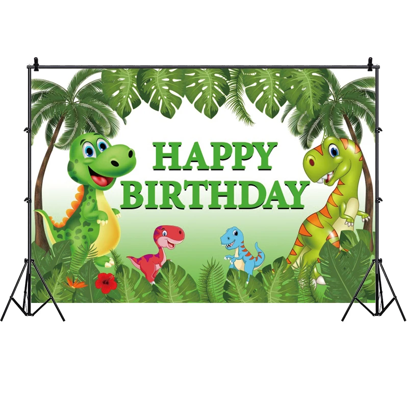 Фон для фотографий динозавр Пальма дикая сафари джунгли парк с днем рождения