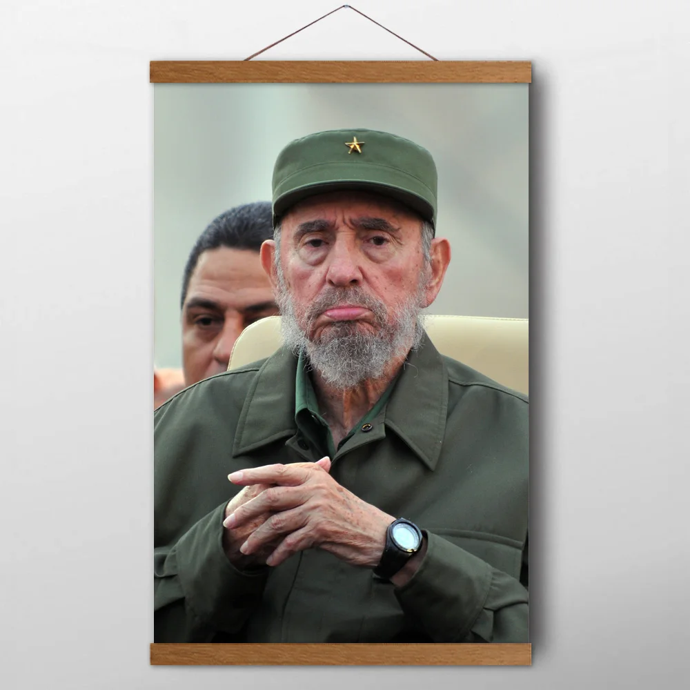 Великий лидер Кастро твердой древесины Scrolls картина знаменитости плакат Плакаты