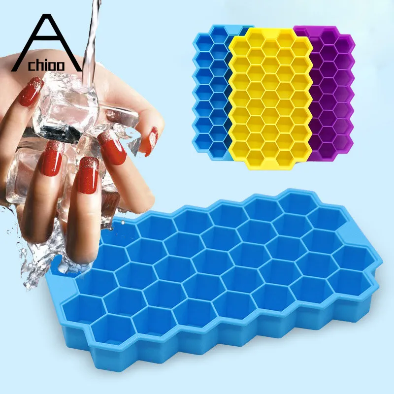 

37 Cavity Ice Cube Maker Silicones Cube Tray Honeycomb Cold Drinks Ice Molds For Whiskey Cocktail Kitchen Tools Accessories