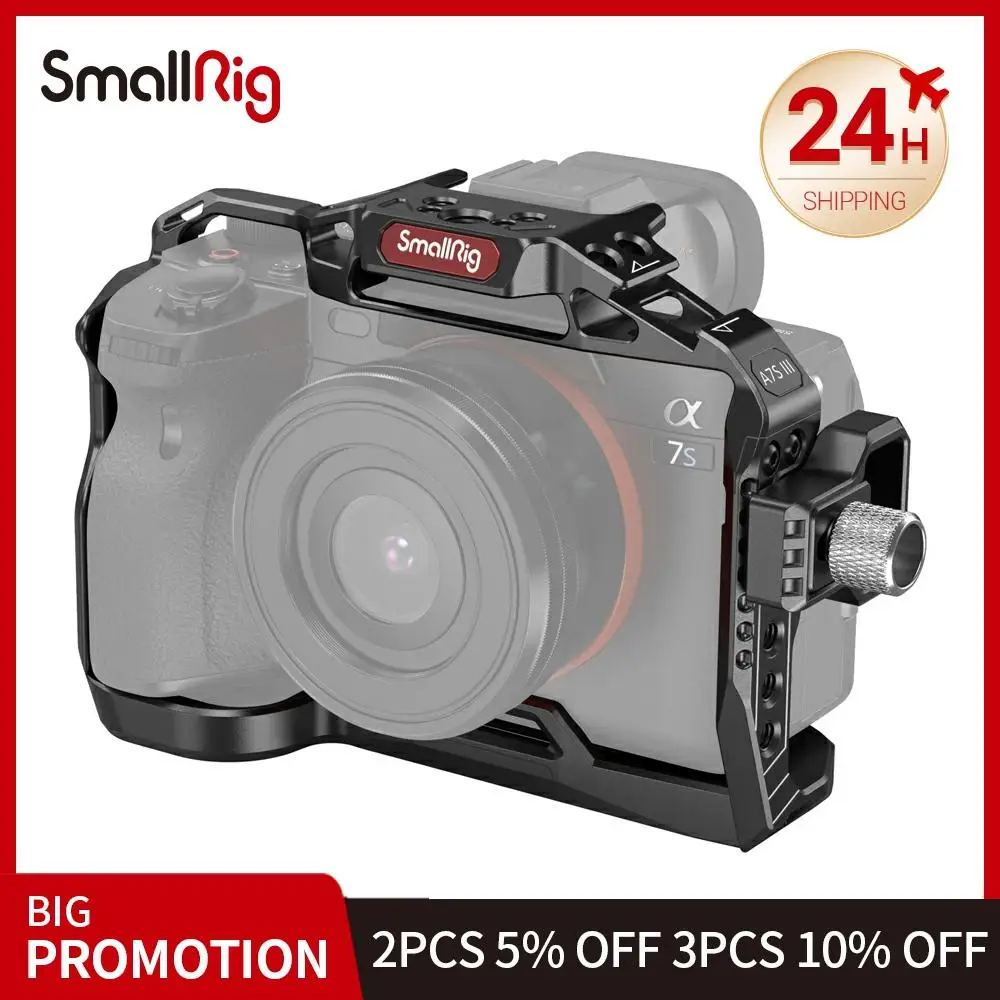 Продажа Стандартный комплект оссветильник Ной клетки SmallRig для камеры Sony A7S3 Alpha 7S III с кабелем HDMI направляющие NATO, крепление для холодного башмака, Ко...