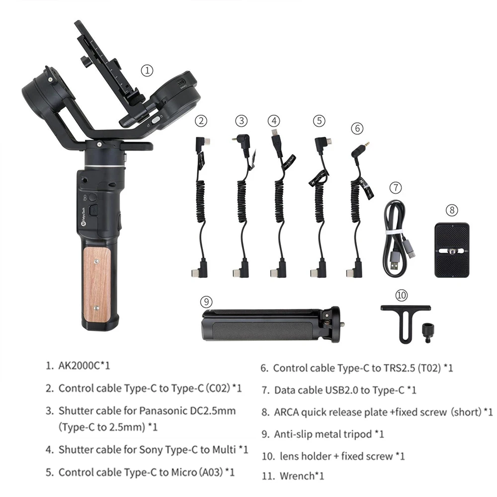 FeiyuTech AK2000C Камера Gimbal DSLR Стабилизатор Ручной стабилизатор ЖК дисплей сенсорный