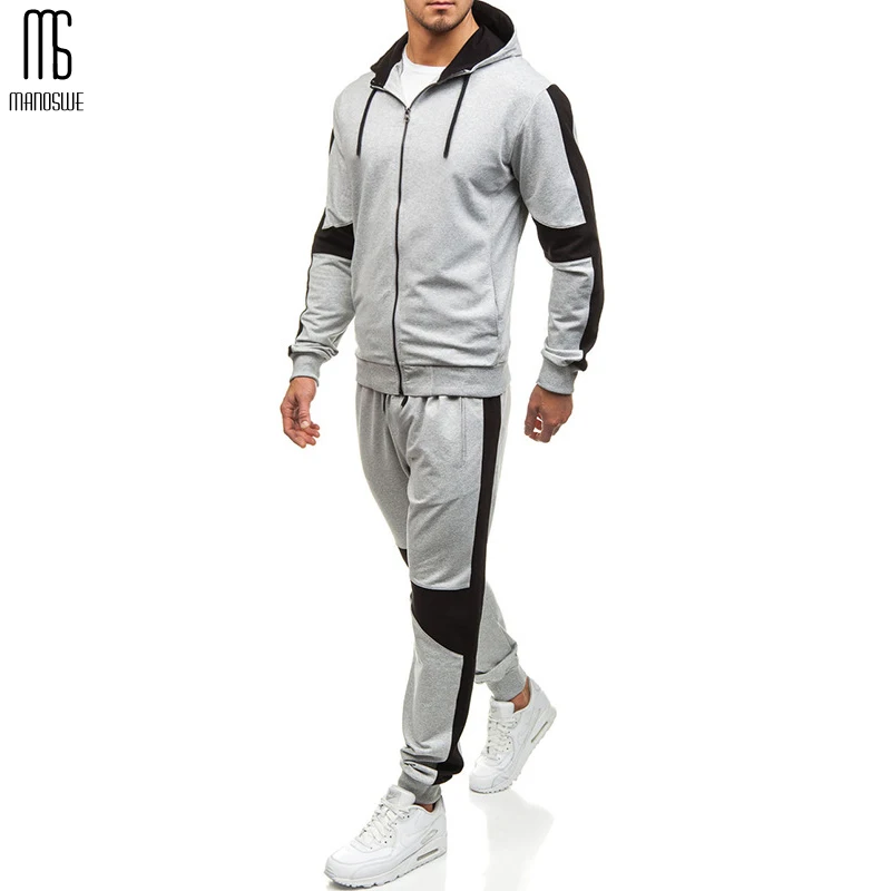 Осенне-зимний мужской комплект с толстовкой 2019 повседневный спортивный костюм