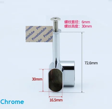 Chrome Corner 2 шт./лот Верхнее Крепление овальный шкаф для шкафа подвесной стержень угловой кронштейн фланец T Поддержка блестящий хром Бронза Золото никель цинк 2 способа - Цвет: Chrome Corner