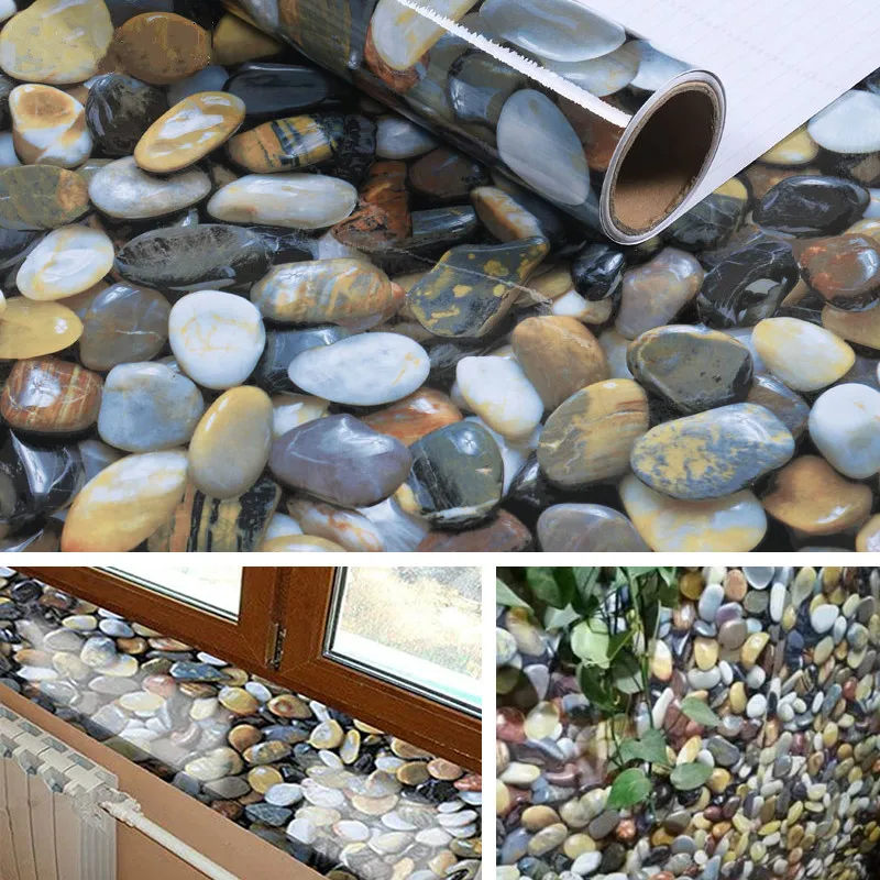 Самоклеящиеся виниловые обои виниловая пленка с 3D булыжником для кухонной