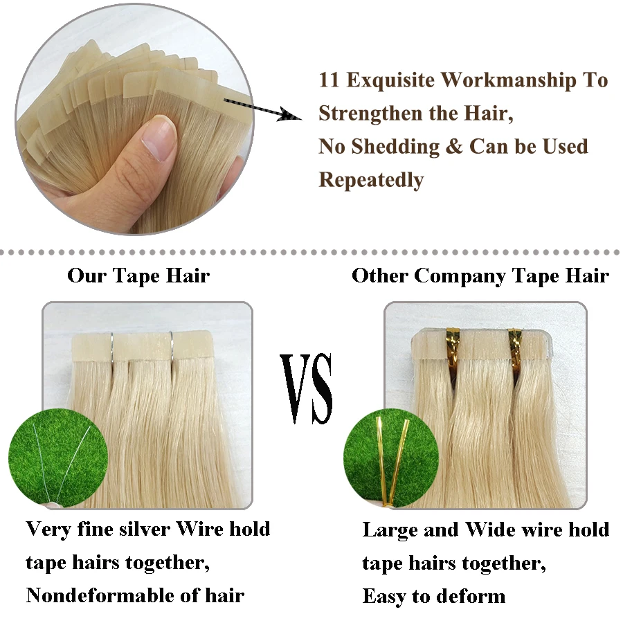 Волосы для наращивания на ленте ShowCoco человеческие волосы неповрежденные remy с