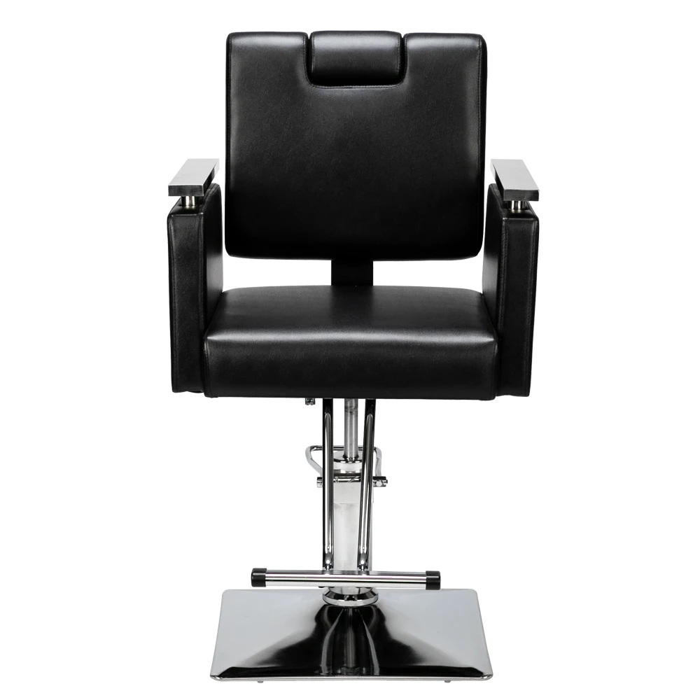 

Reclining Barber Chair Square Base Hairdressing Chair Black