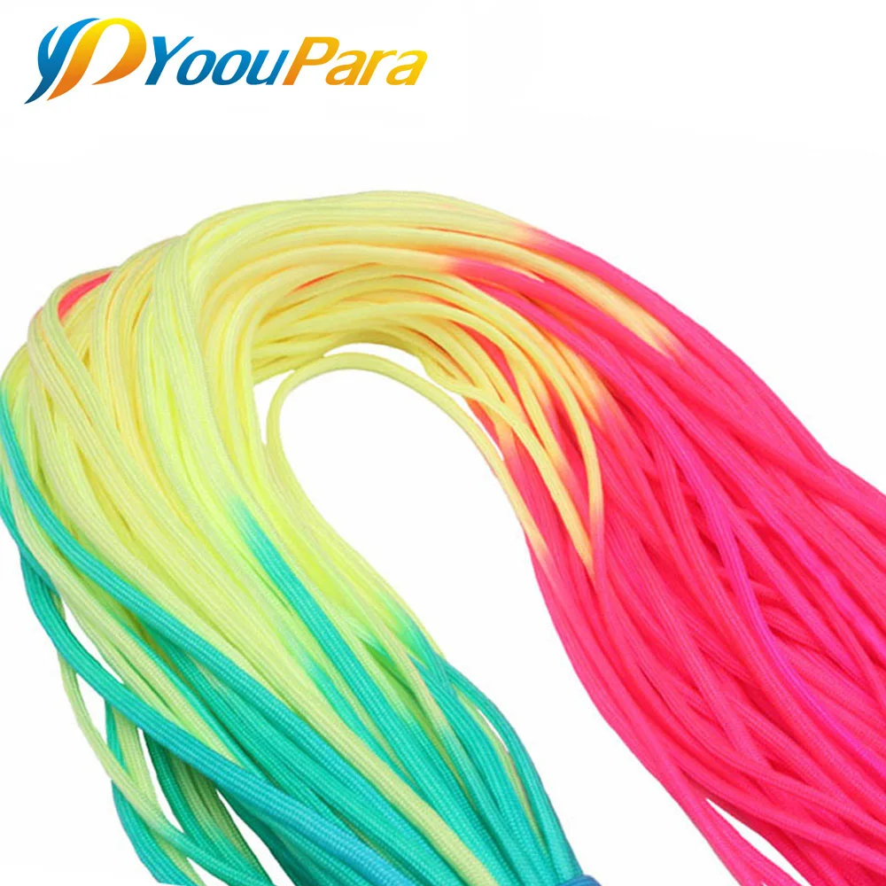 8-100 метров 550 Паракорд парашютный шнур веревка для палатки Guyline Mil Spec Rainbow 7 Strand Paracord для пешего туризма кемпинга шнур