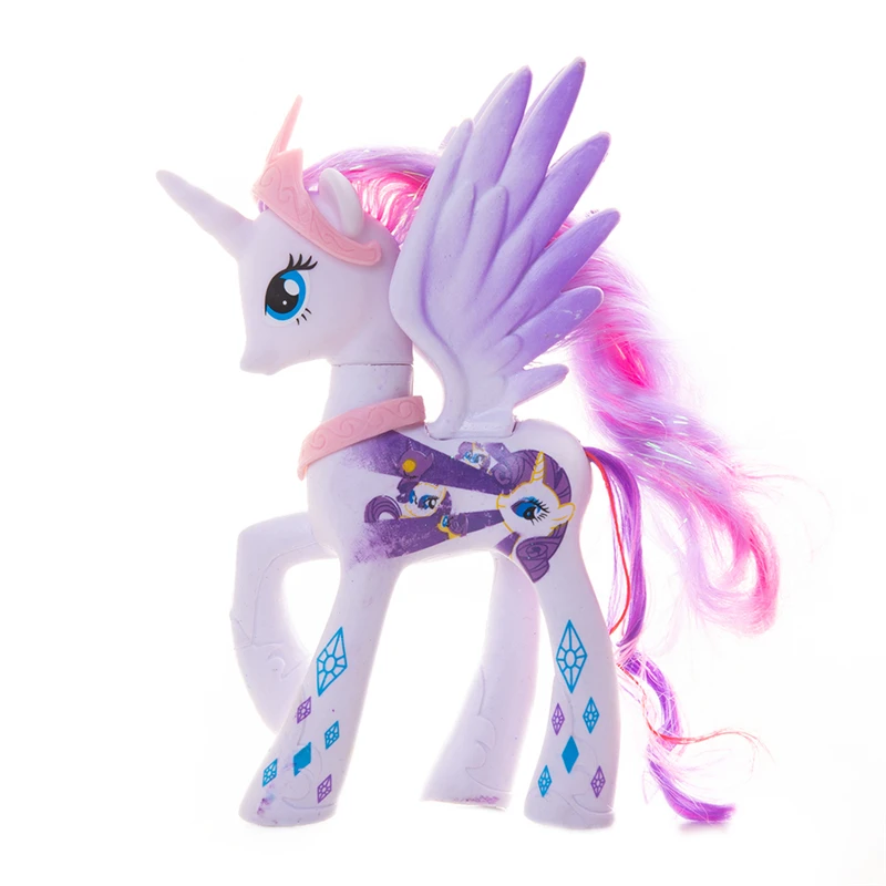 14cm My Little Pony Cartoon Rainbow Unicorn Fluttershy Sparkle Rarit Anime Action Figure Model Children Birthday Xmas Gift | Игрушки и