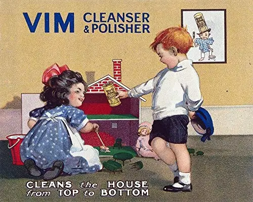 

Vim Cleanser & Polisher Vintage Retro Decor Metal Tin Sign 8x12 Inch