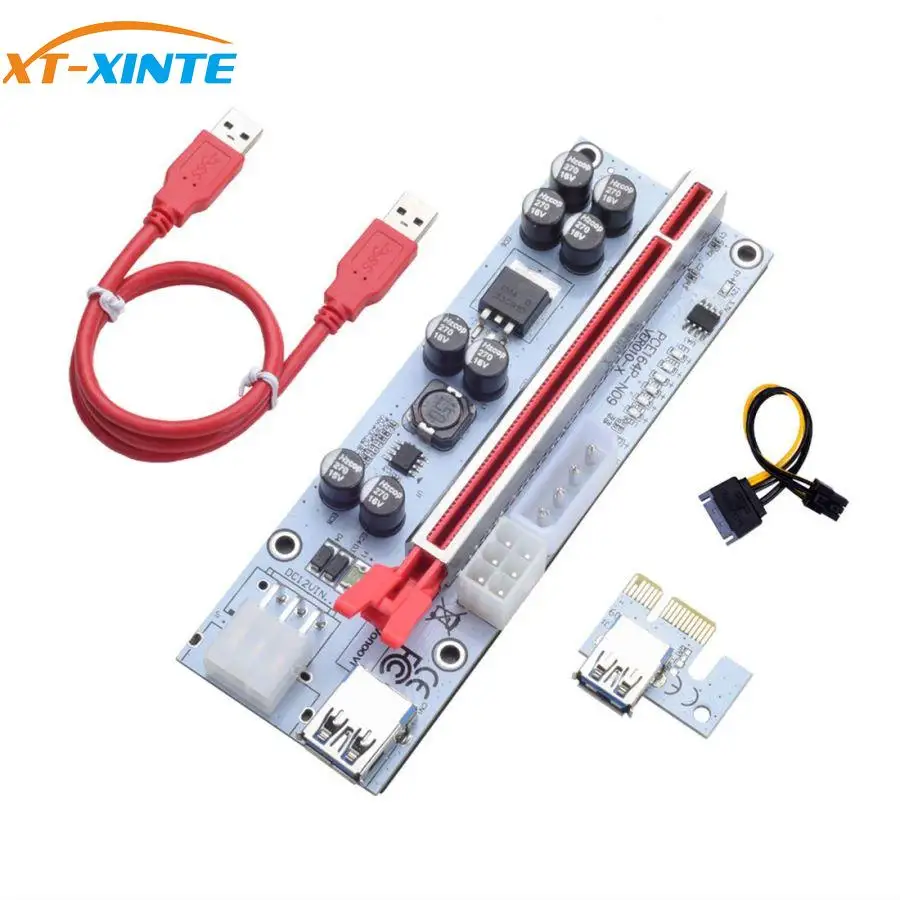 XT-XINTE PCI-E PCI Express 1X к 16X расширитель Pcie переходная карта переходника с кабелем USB 3 0 60