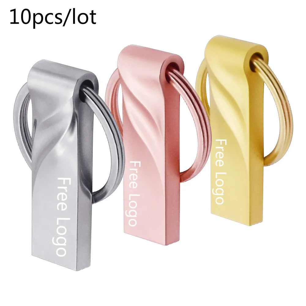 

USB-флеш-накопитель, металлический, 10 шт./лот, Usb 2,0, 128 Мб, 32 ГБ, 16 ГБ, 8 ГБ, 4 Гб
