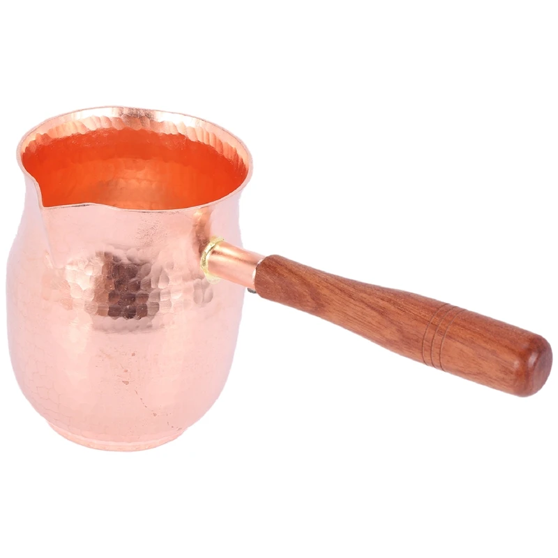 

Pure Copper Handmade Coffee Tea Set Turkish Greek Arabic Coffee Pot with Wooden Handle Coffee Maker Ibrik for Barista