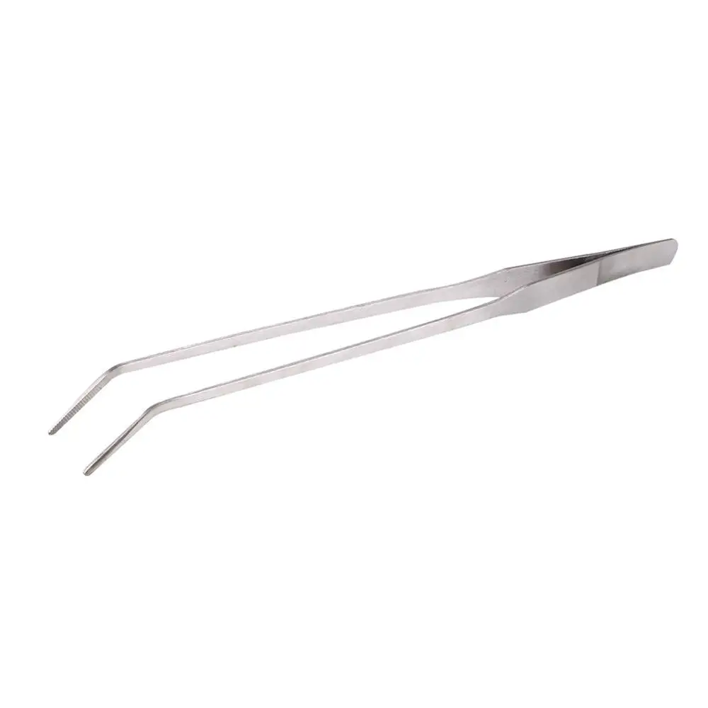 48cm curved clamp 27/38/48 см аквариумных резервуарах длинные водная установка для коралловый риф металлический пинцет зажим инструмент садок для рыбы Нержавеющая сталь инструмент рыбий питания - Тип головки пинцета: 48cm curved clamp