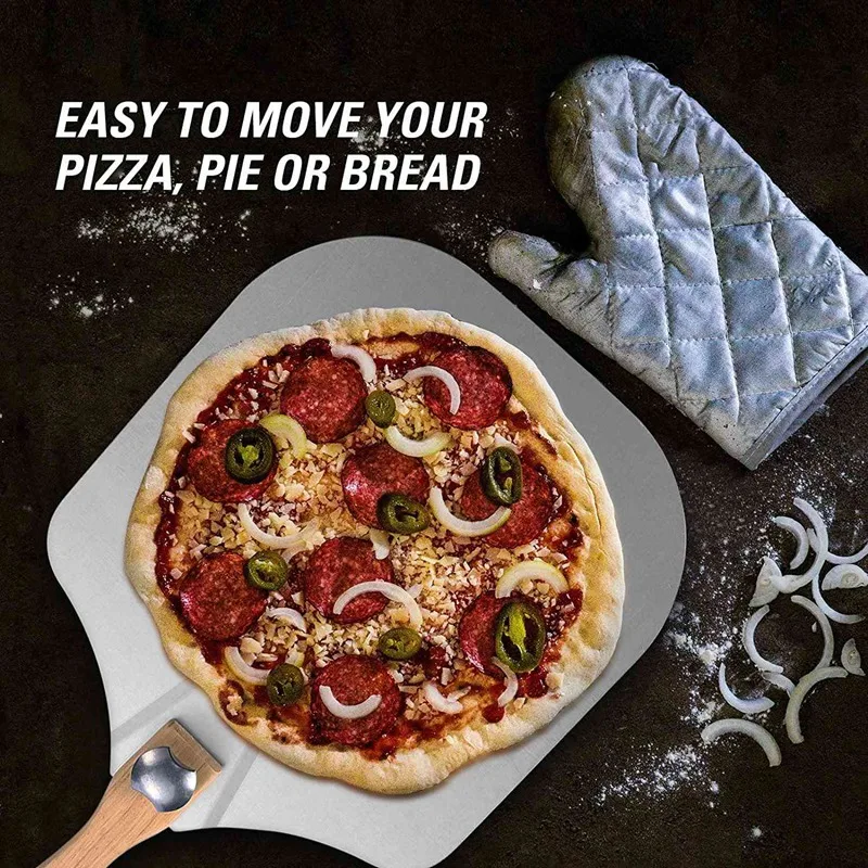 

Foldable Pizza Peel Aluminum Pizza Paddle with 13.5inch Cutter - Pizza Spatula for Baking Homemade Pizza Bread Pie