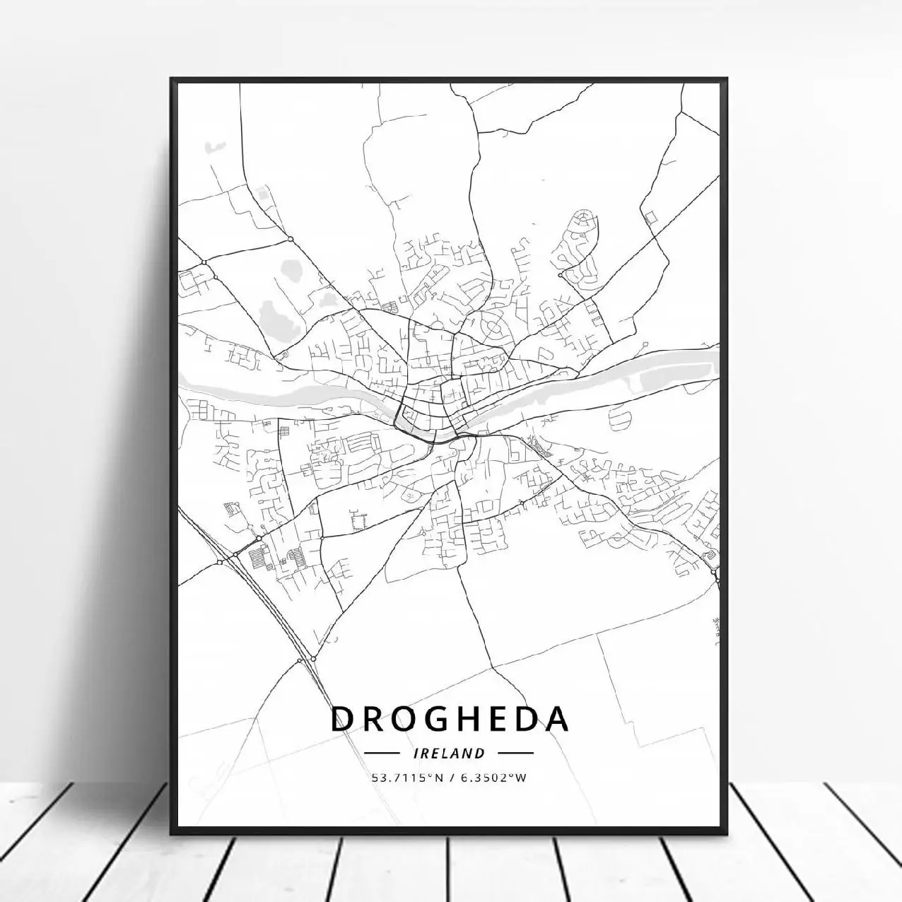 Drogheda Bray Dundalk Dublin Arklow Cork Ireland холст Художественная карта постер|Рисование и