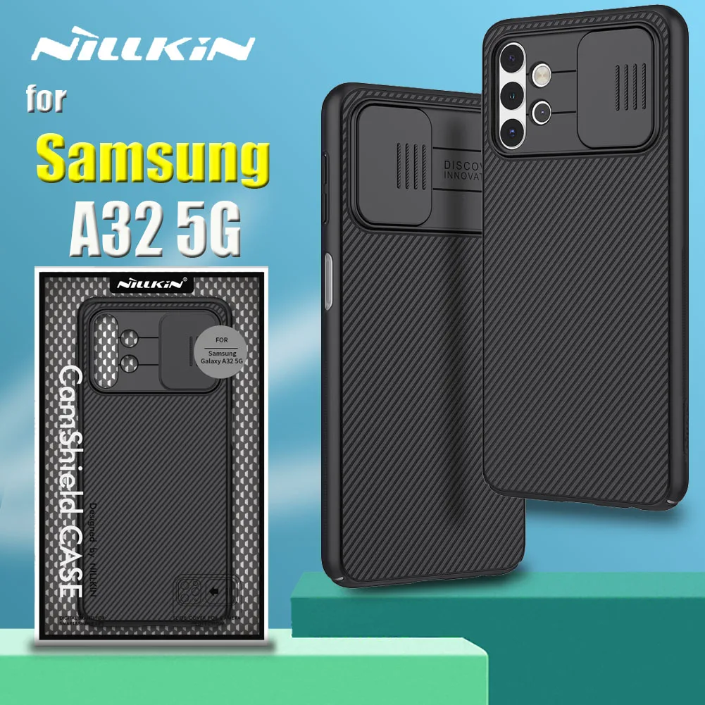 

for Samsung A32 5G Case Casing Nillkin Slide Camera Protection Lens Protect Privacy Shockproof Cover for Galaxy A32 Funda Coque