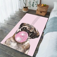 funny pug area rug 3d all over printed non slip mat dining room living room soft bedroom carpet 01