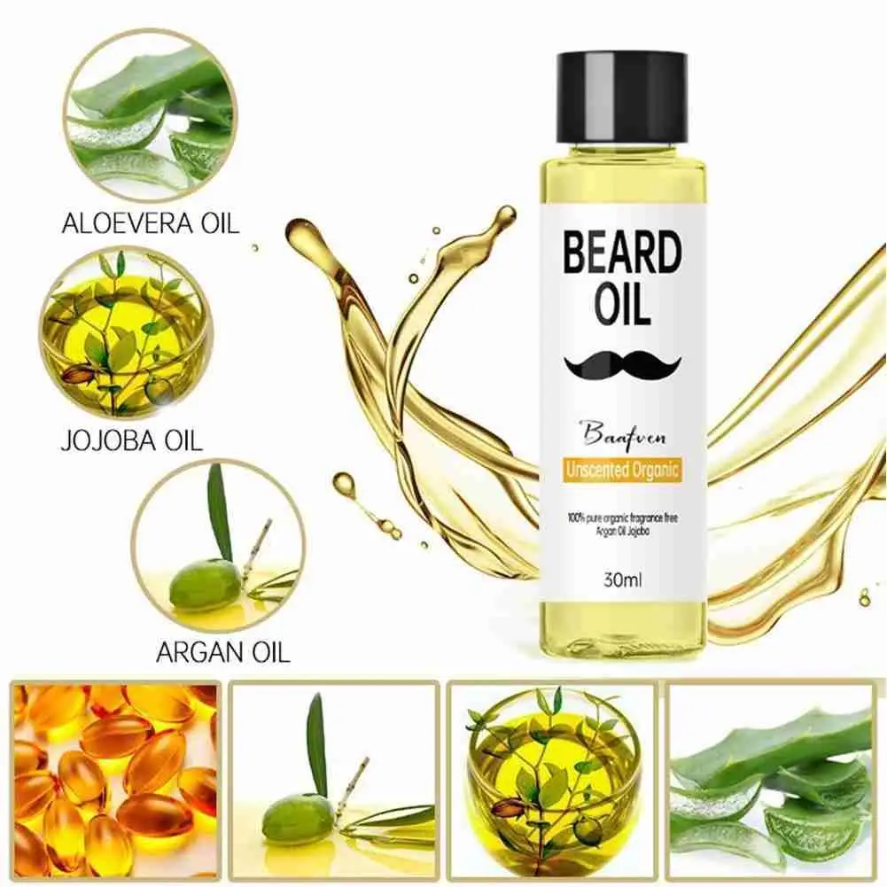 

100% Organic Beard Oil 30ML Beard Oil Beard Growth Beauty Product Smoothing Moisturizing For Man Hair Care Growth Ha Y9W0
