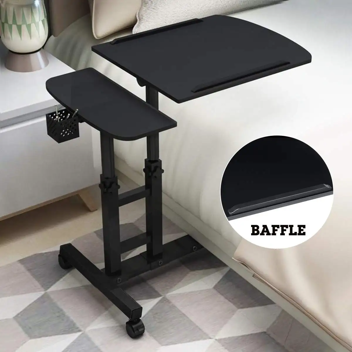 

Foldable Computer Table Portable Standing Desk Bed Side Table 65-95cm Height Adjustable Laptop table Furniture for Living Room