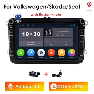 hizpo android 232 2 din car radio multimedia player gps stereo for volkswagen skoda seat octavia golf 5 6 touran passat b6 polo free global shipping