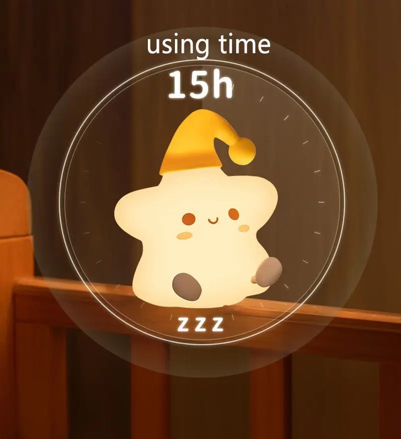 

USB Rechargeable Night Light Star Silicone Night Lights Touch Sensor Bedroom Bedside Lamp For Kids Baby Gift