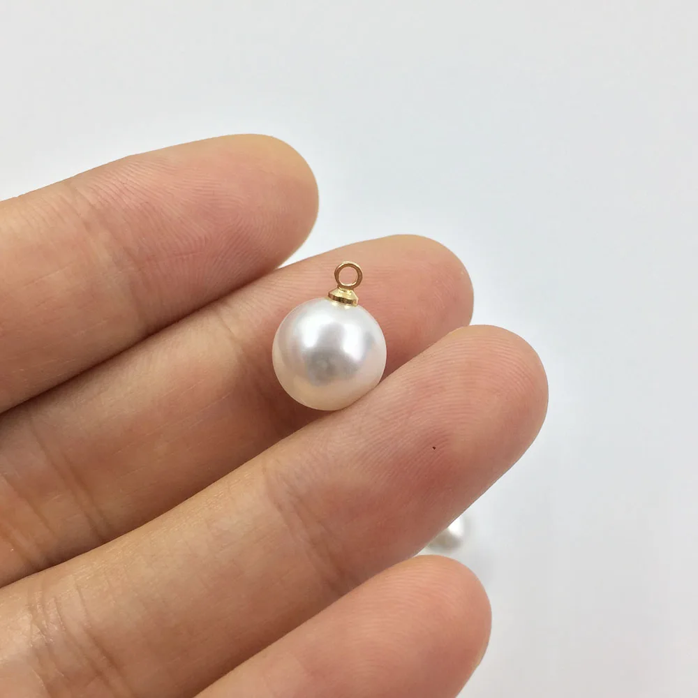 Eruifa 20 шт. 10 мм пластиковые жемчужные бусины с кремом подвески ювелирные изделия DIY