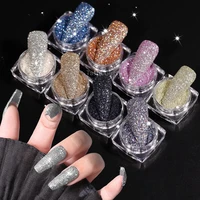 6 colorsset sparked holographic fine crystal diamond drilling powder glitter fragment acrylic nail art decoration diy