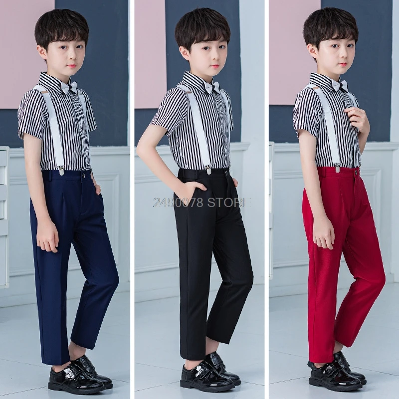 

Джентльменский принц; Детская рубашка на бретелях; Брюки; Платье с бабочкой из 4 предметов; Торжественный Свадебный костюм с цветочным узоро...