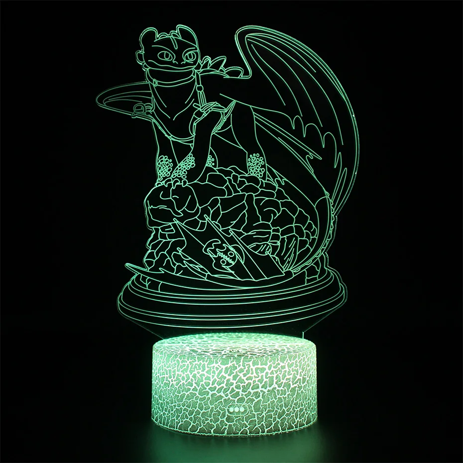 Лампы без зубьев дракона сенсорный 3d светильник для сна ночсветильник с эффектом