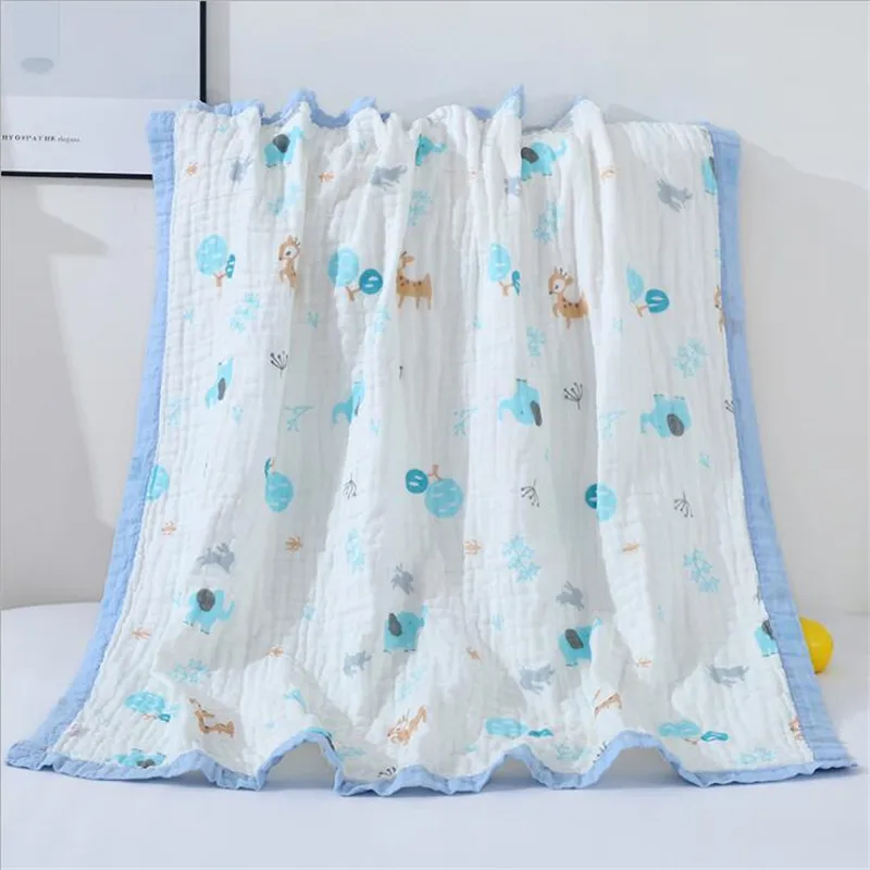 6 слойное супер мягкое муслиновое одеяло Хлопковое для пеленания Детское