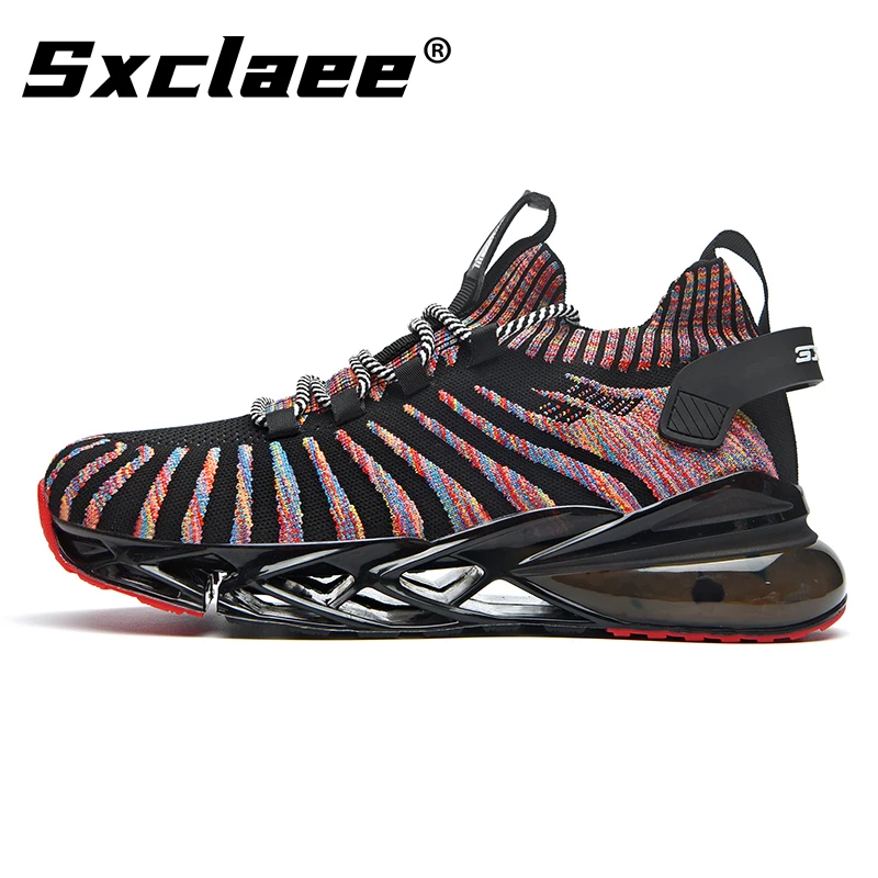 Sxcalee Fashionable Stretch Cloth Men's Casual Shoes Comfortable Soft Anti-squeeze Upper Sneakers Non-slip Light Sports Shoes 45