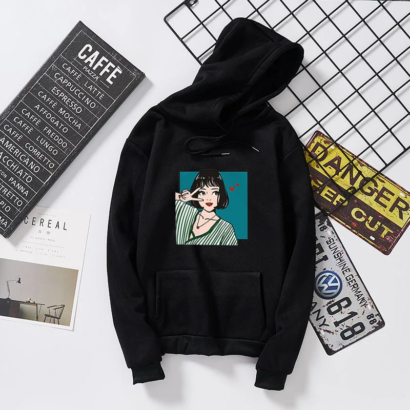 

sweatshirt love yourself Women's sweatshirt harajuku kpop bangtan Kawaii girl avatar Cute girl hoodie