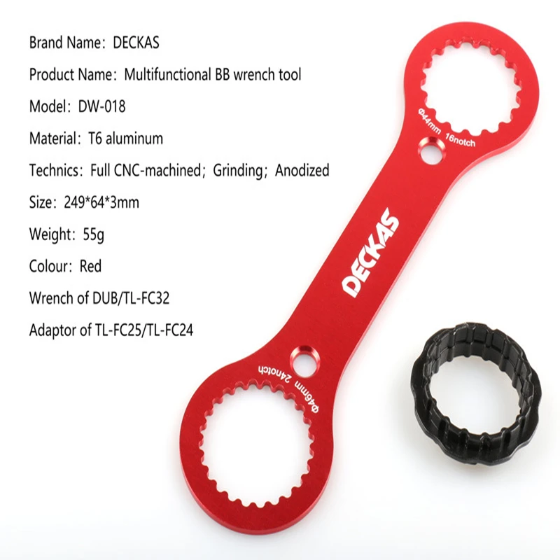 

DECKAS Aluminum Axis Wrench Tool DUB/TL-FC32 25 24 Multifunctional BB Wrench Tool Bicycle Repair Parts Multifunction Tools