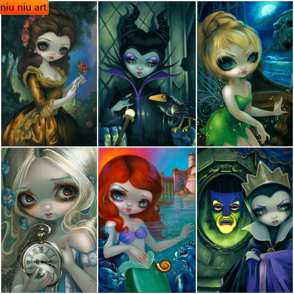 

Disney Animation Diamond Painting Cartoon Princess Diamond Mosaic Full Diamond Embroidery Cross Stitch Kits Home Decor
