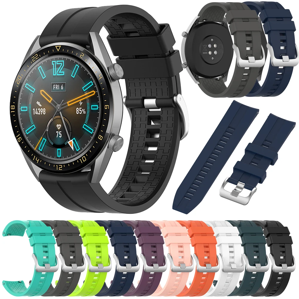 

22mm Watch Band strap For Huawei watch GT 46mm sport belt Bracelet Huawei watch belt rubber silicone Wristband Watch accessories