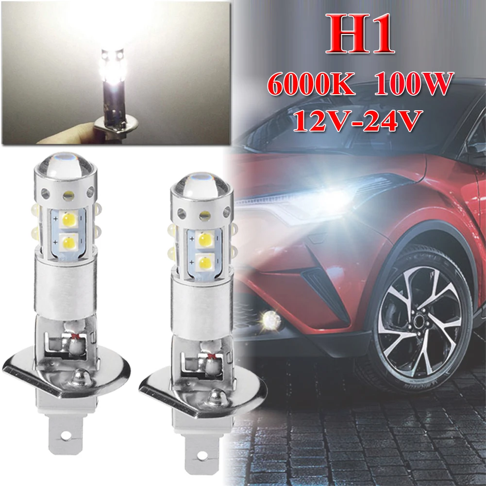 

2X 6000K H1 80W HIGH POWER COB LED HEADLIGHT HIGH LOW BEAM FOG LIGHT BULBS