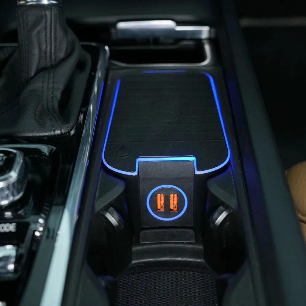 Беспроводная зарядка QC3.0 Quickcharge Беспроводное зарядное устройство двойной USB Plug& Play для SPA Volov XC60 XC90 S90 V90 V60