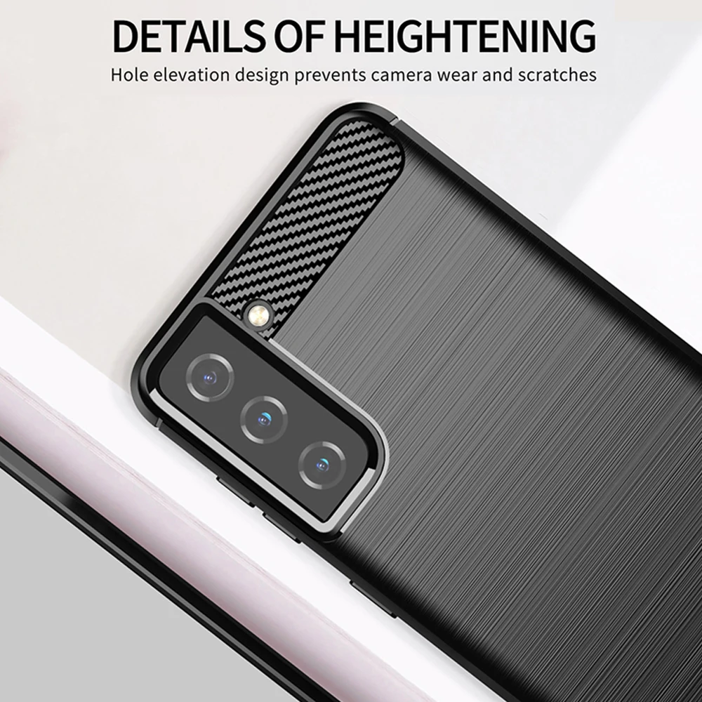Противоударный силиконовый бампер из углеродного волокна для Samsung S21 S30 Plus S20 FE S10 S9