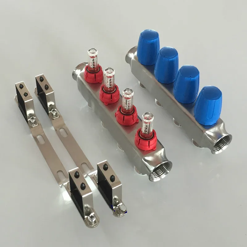 Underfloor heating manifolds 4 ports stainless steel 1' for 1/2 pex |