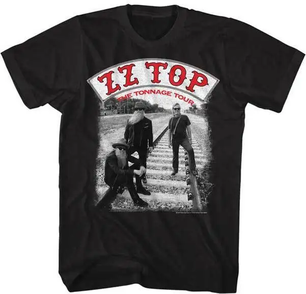 ZZ TOP The Tonnage Tour S M L XL 2XL Мужская футболка с коротким рукавом хлопок для