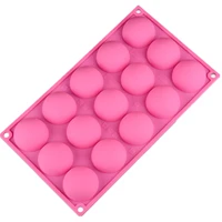 15 cups half round silicone candy mold chocolate ice muffin teacake cake mould baking tools