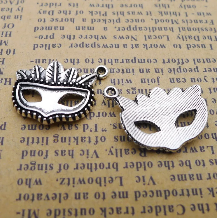 

Earring Charms Mask Charms Antique Silver Color 15x20mm 5 Pieces