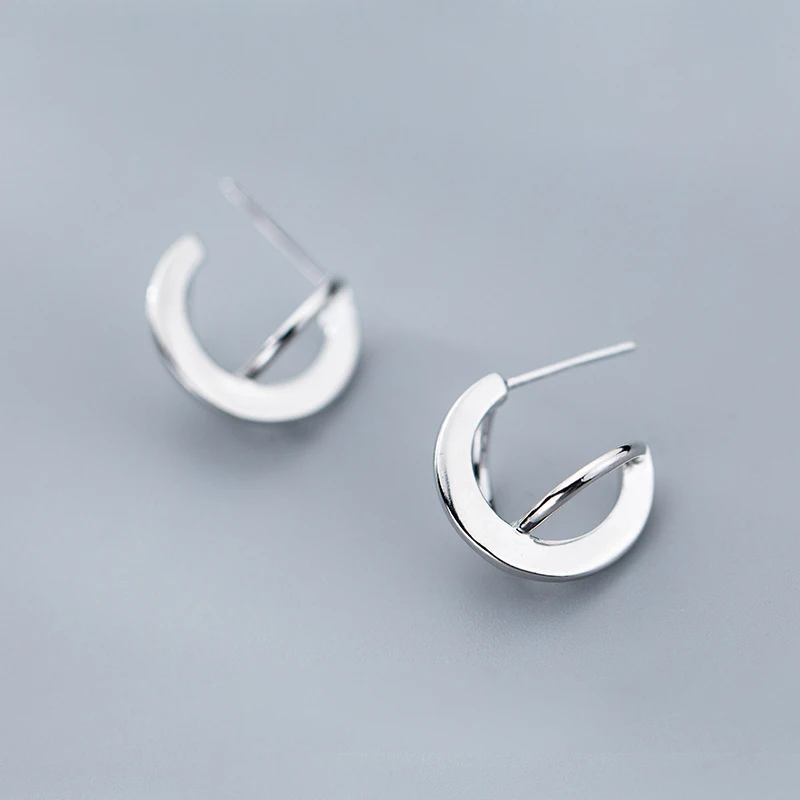 

La Monada C Design Women Earings Studs 925 Sterling Silver Fine Jewelry Minimalist Beautiful Stud Earrings For Women Silver 925