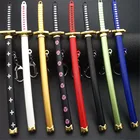 Восьми цветов роророноа Зоро брелок в виде меча для женщин и мужчин аниме ножны для ножа сабля снега нож брелок Катана цельный 15 см Q-053