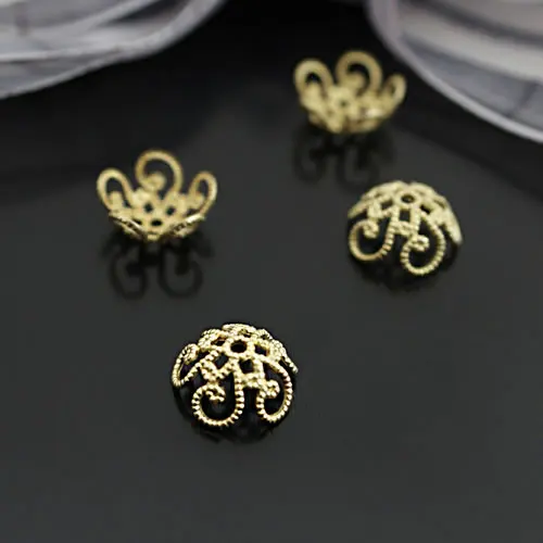 Wholesale 10*4.5mm 24K Champagne Gold color Flower Brass Bead Caps High Quality Diy Findings Accessories(JM3830) | Украшения и